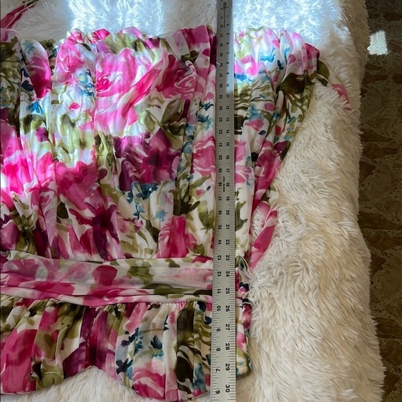 Floral Pink and Green Women's Dress - Picture 7 of 10